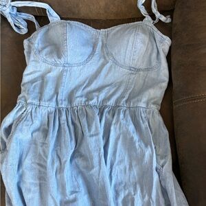 LC Lauren Conrad Sky Blue Smocked Dress
